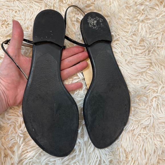 alexandre birman snake skin black T-strap sandals size 38.5 or 9 leather - Picture 8 of 12